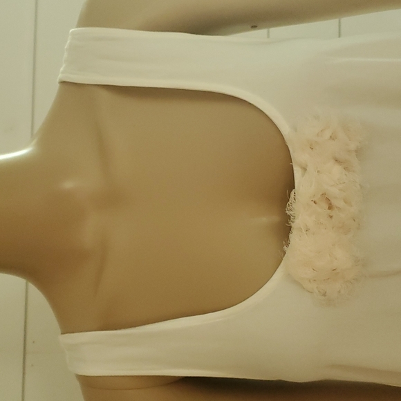 Boho Blue Betty top/blouse flounce bottom one size cream tan beige baby doll - Picture 2 of 14